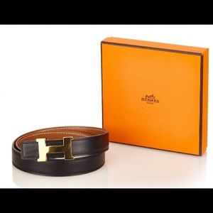 **AUTHENTIC Hermès black/brown leather belt**